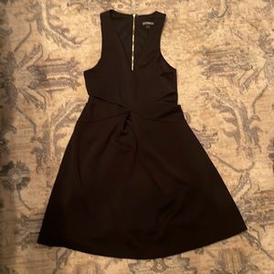 Express little black dress with gold zipper